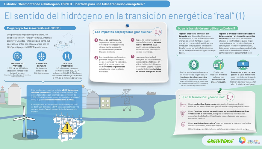 El informe considera que el proyecto H2Med es ajeno a la realidad del desarrollo de las renovables y de la demanda real del hidr�geno...