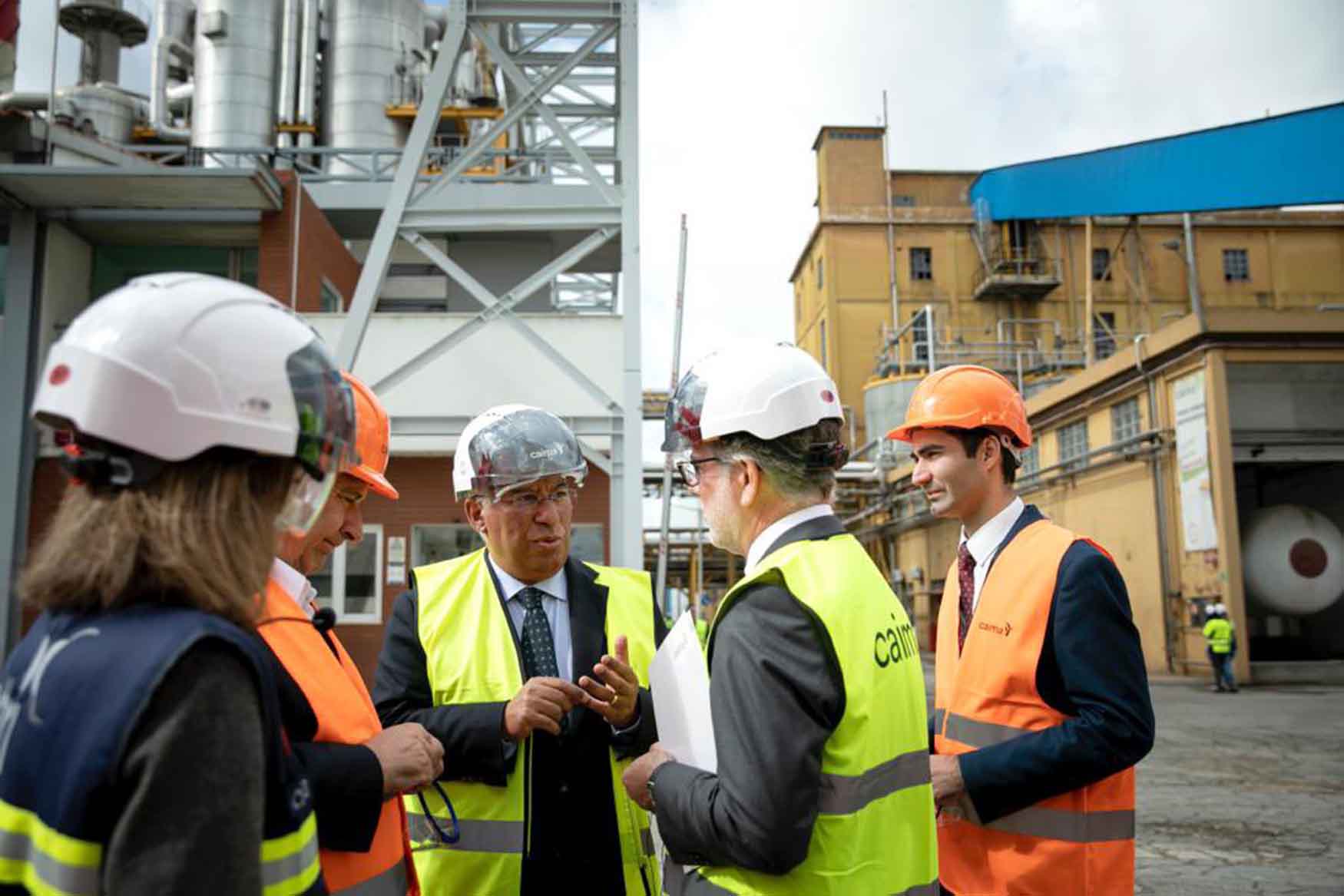 Primeiro-Ministro António Costa visita investimento em descarbonização na indústria de celulose, no âmbito do PRR, Constância...
