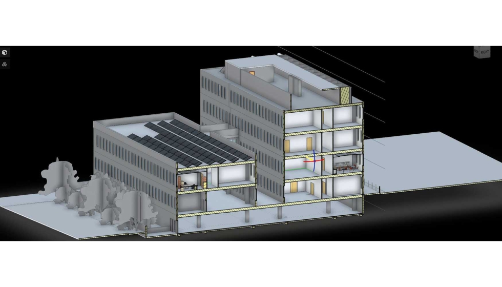 Imagen del Gemelo digital del edificio Gaia de la UPC