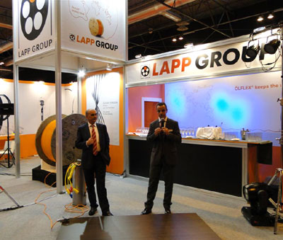 El Grupo Lapp quiso festejar la estancia de la bobina de cable lflex en Matelec 2010