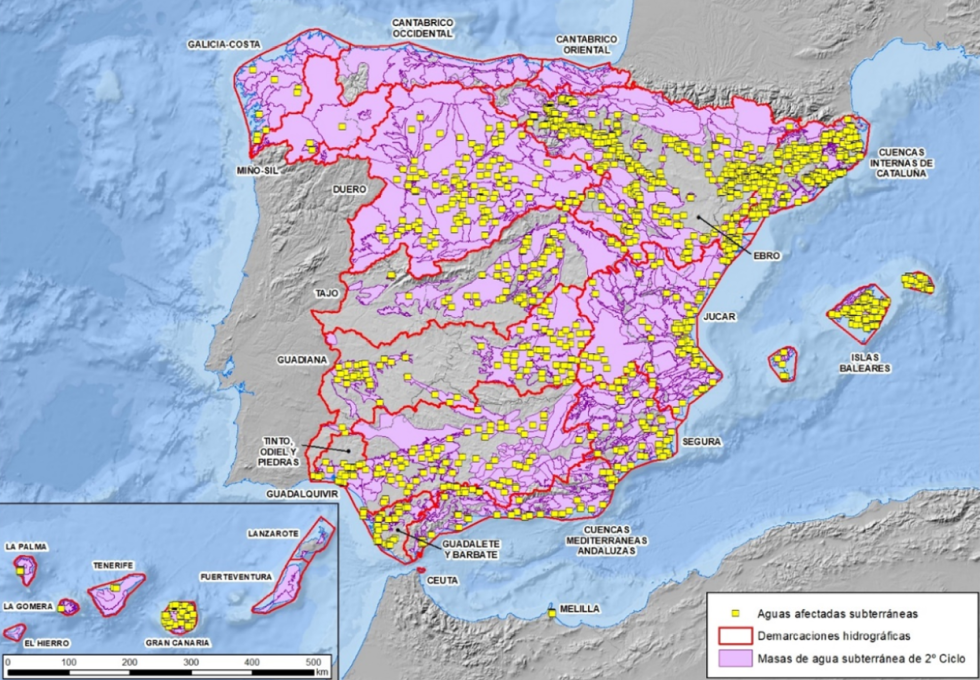 Figura 2. Mapa de zonas vulnerables a contaminacin por nitratos (Real Decreto 47/2022, 18 de enero)