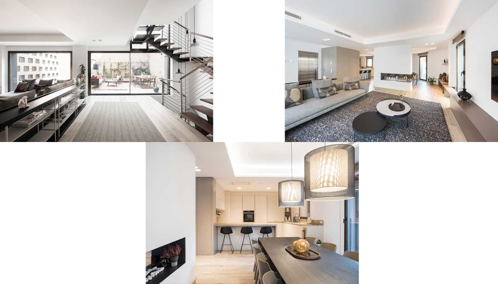 En la primera planta predomina el espacio di�fano, donde cocina...