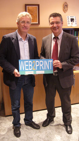 Francisco Prez (esquerra) i Jos Vicente Sales, directors de Palmart i Datafont, respectivament