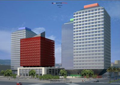 El edificio contar� con 22 plantas y dispondr� de una superficie alquilable sobre rasante de 23.595 m2. Foto: Oscar Tusquets Arquitectura...