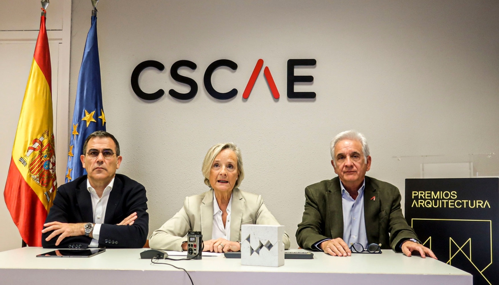 Imagen de la rueda de prensa de presentacin de las 21 candidaturas finalistas del Premio de Arquitectura del CSCAE