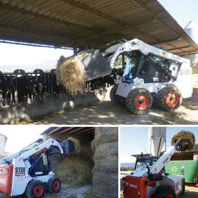 Joan Serra utiliza en su granja la cargadora compacta Bobcat para realizar la mayora de sus tareas rutinarias