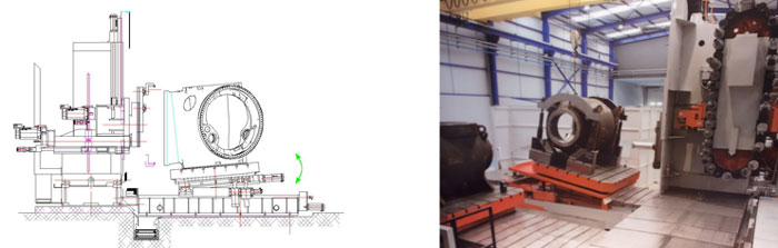 Example of mechanization of a rotor of wind turbine at the new Trevisn DS1800/600C