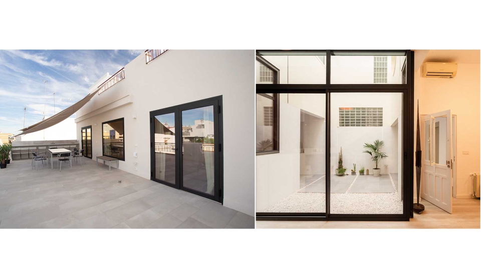 Duas imagens da moradia unifamiliar com janelas Strugal, projectada por Ignacio Capitn...