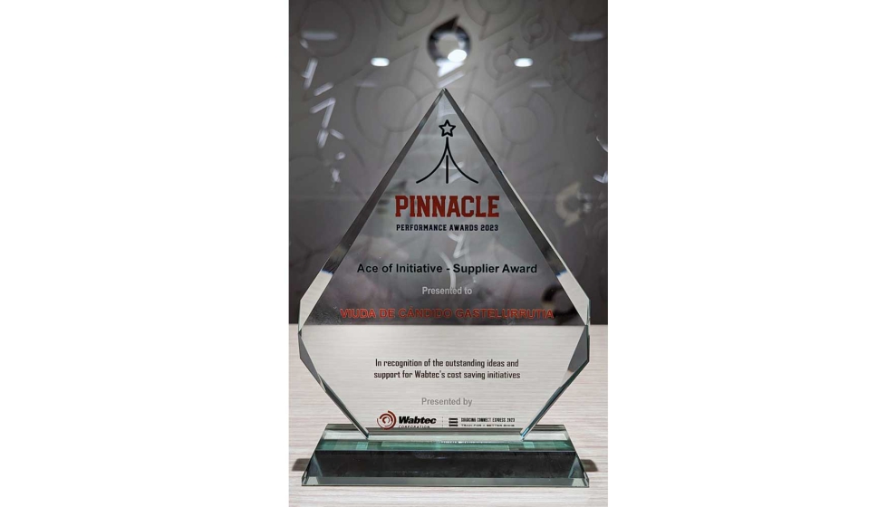 Wabtec otorg a VCG Decoletaje el premio Pinnacle Performance Awards 2023 entre ms de 4.000 proveedores