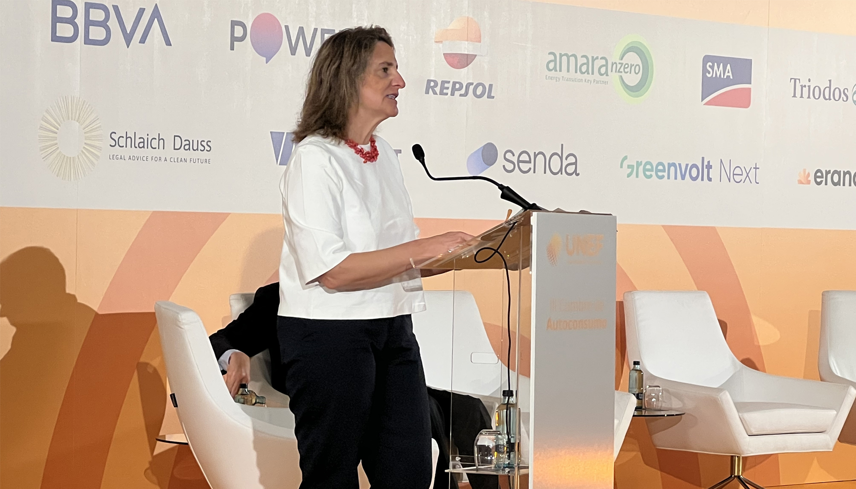 La ministra para la Transicin Ecolgica y el Reto Demogrfico, Teresa Ribera, durante la inauguracin de la cumbre