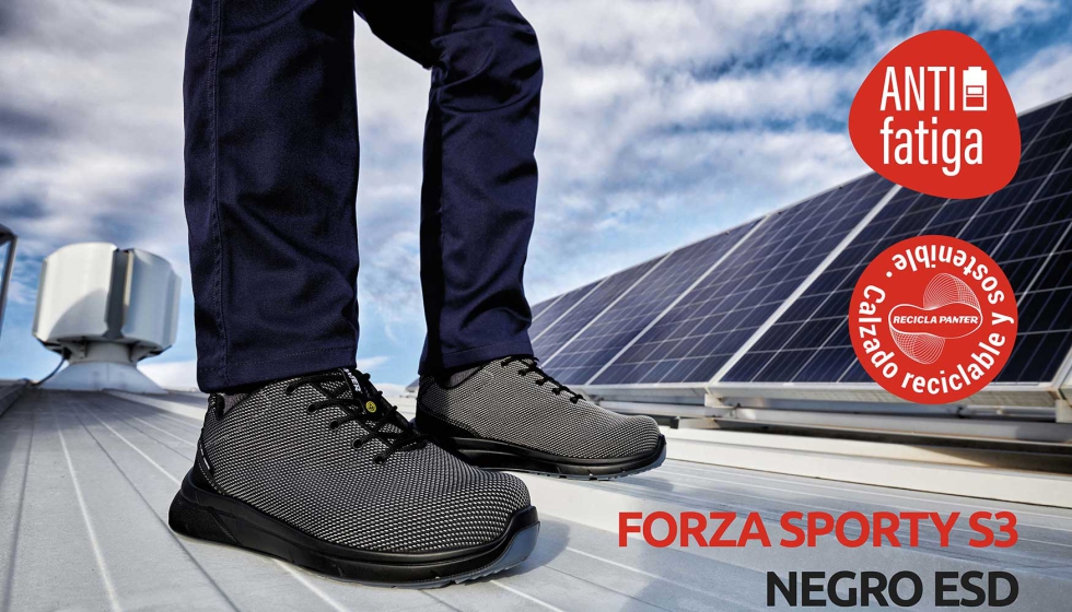 Foto de Forza Sporty S3 y Dauris Sporty S3, calzado de seguridad ESD resistente y respetuoso con el medioambiente