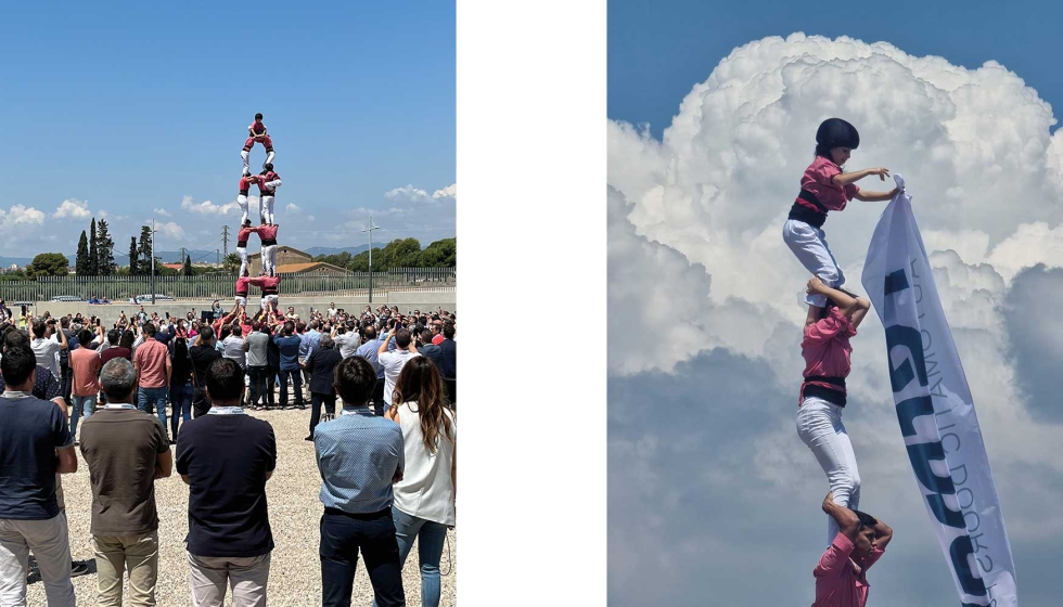 El espectculo de 'castells' sintetiza algunos de los valores de la compaa, como el compromiso con sus colaboradores y el trabajo en equipo...