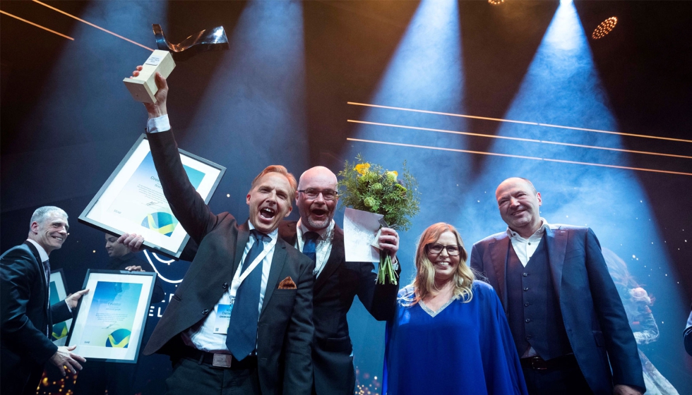 Aqu� es donde Roger Danielsson y sus compa�eros de Green Buffers recogieron el premio que reconoce su trabajo innovador con el acero...