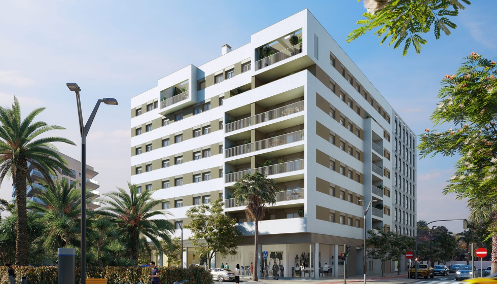 Imagen de la futura promoci�n Comte Valencia de AEDAS Homes que incorporar� el innovador ECOPact de Holcim