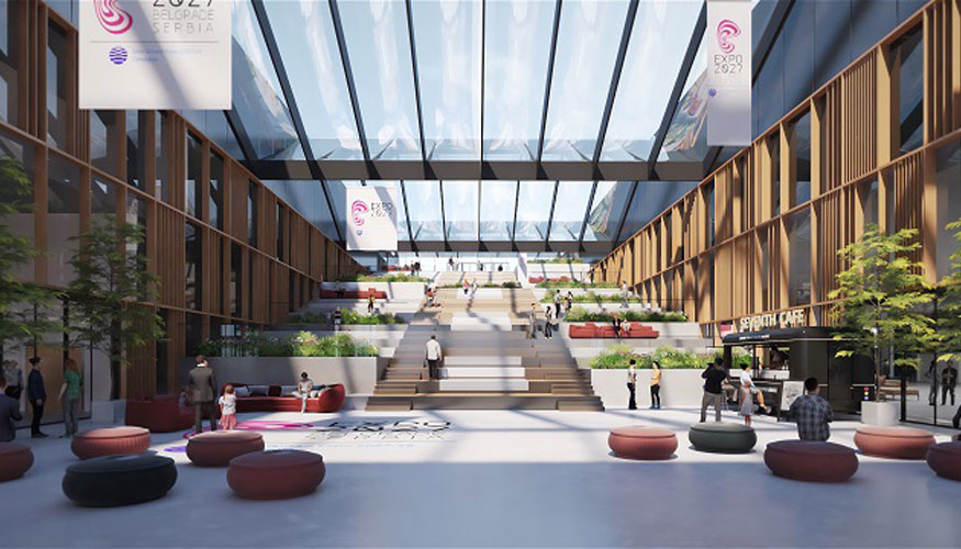 El proyecto contempla grandes áreas de descanso y espacios de conexión entre los distintos pabellones...