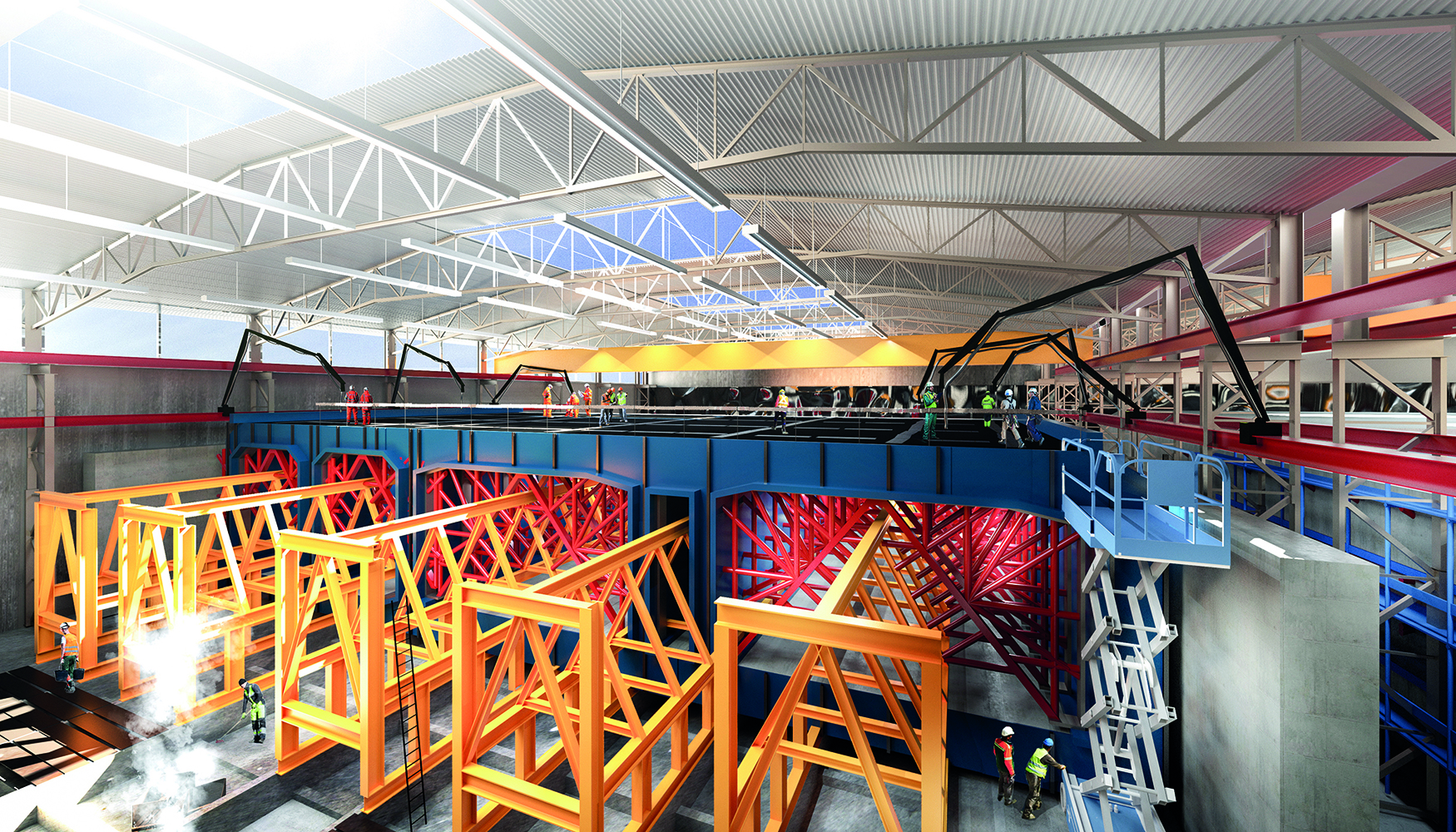 Visualizaci�n de la sala de fundici�n en la f�brica de elementos de t�nel