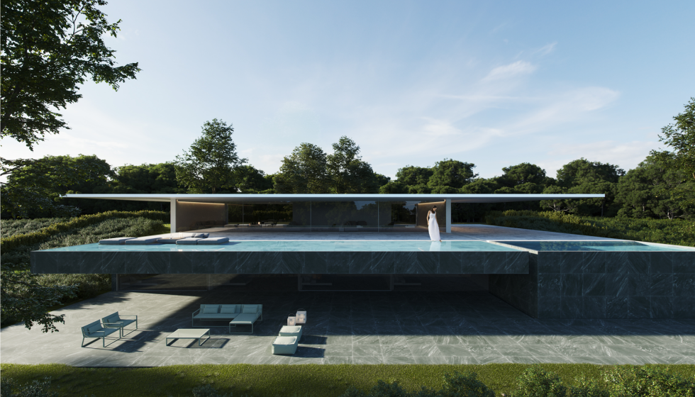 Esta residencia de lujo consigue la mxima eficiencia energtica sin renunciar a comodidades como la piscina exterior