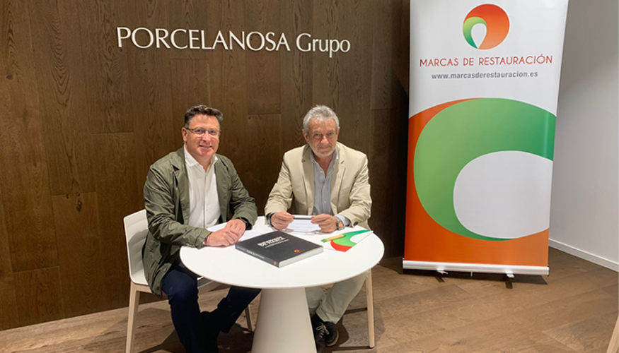 Firma del acuerdo entre Porcelanosa Grupo y Marcas de Restauracin