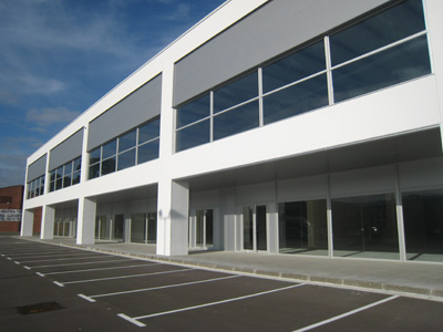 In the image, the promotion of the industrial buildings in the industrial estate of Massanes (Girona)