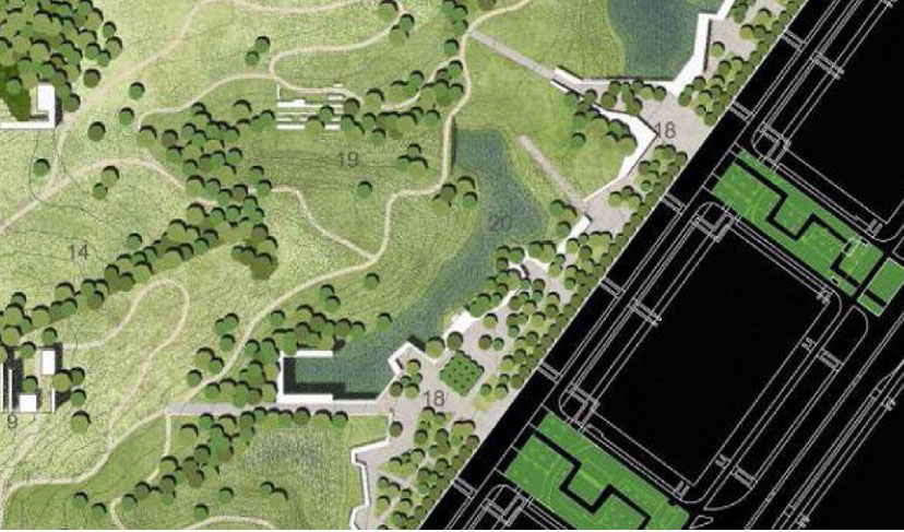 Detalle propuesta ganadora Concurso 2009 con parque lineal urbano e interior ms agreste