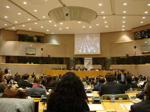 En el acto de presentacin del Manifiesto Ferrmed participaron altos representantes de la UE, como los ministros de Transportes de Blgica...