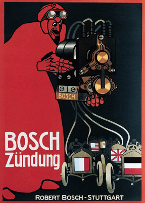 1910: poster of 'Red Devil', a drawing representing 'mephisto' and that was one of the most famous posters of Bosch before World War I. Photo: Bosch...