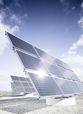 Sistemas solares que automticamente siguen la posicin del sol, fabricados con mdulos cristalinos de Bosch Solar Energy. Foto: Bosch...