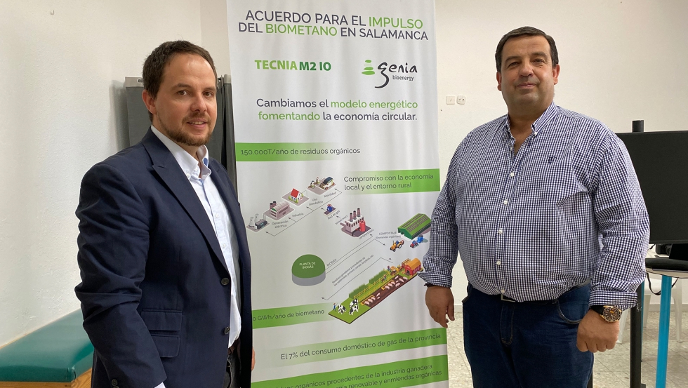 Bernat Chulia, de Genia Bioenergy y Juan Carlos Martn, alcalde de Cantaracillo
