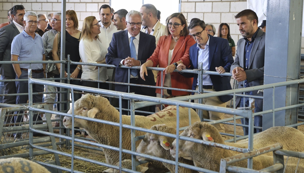 Las autoridades visitan las naves de ganado en el XXXVIII Saln Ovino de Castuera (Badajoz)