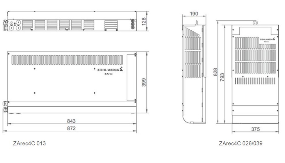 El dise�o de las unidades ZArec4C tiene un tama�o compacto y muy plano