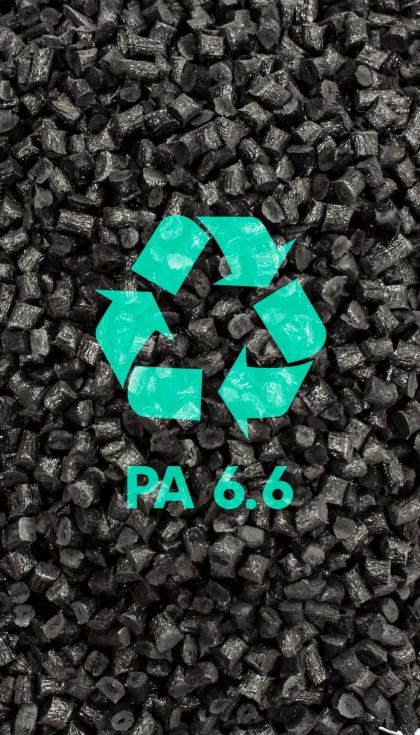  La nueva poliamida reciclada de Cortizo est compuesta de termoplstico PA 66 y fibra de vidrio, ambos de origen posindustrial...