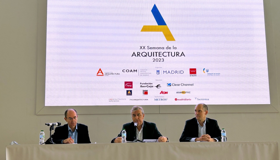 Imagen de la presentaci�n de la Semana de la Arquitectura 2023, en la sede del Colegio Oficial de Arquitectos de Madrid