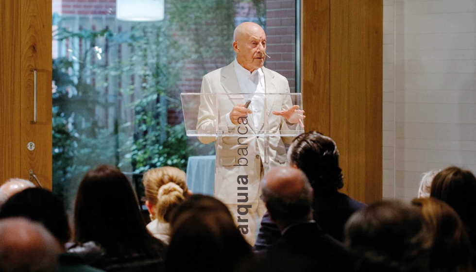 Norman Foster durante la presentaci�n de las actividades programadas para 2024 en la sede de Fundaci�n Arquia de Madrid...