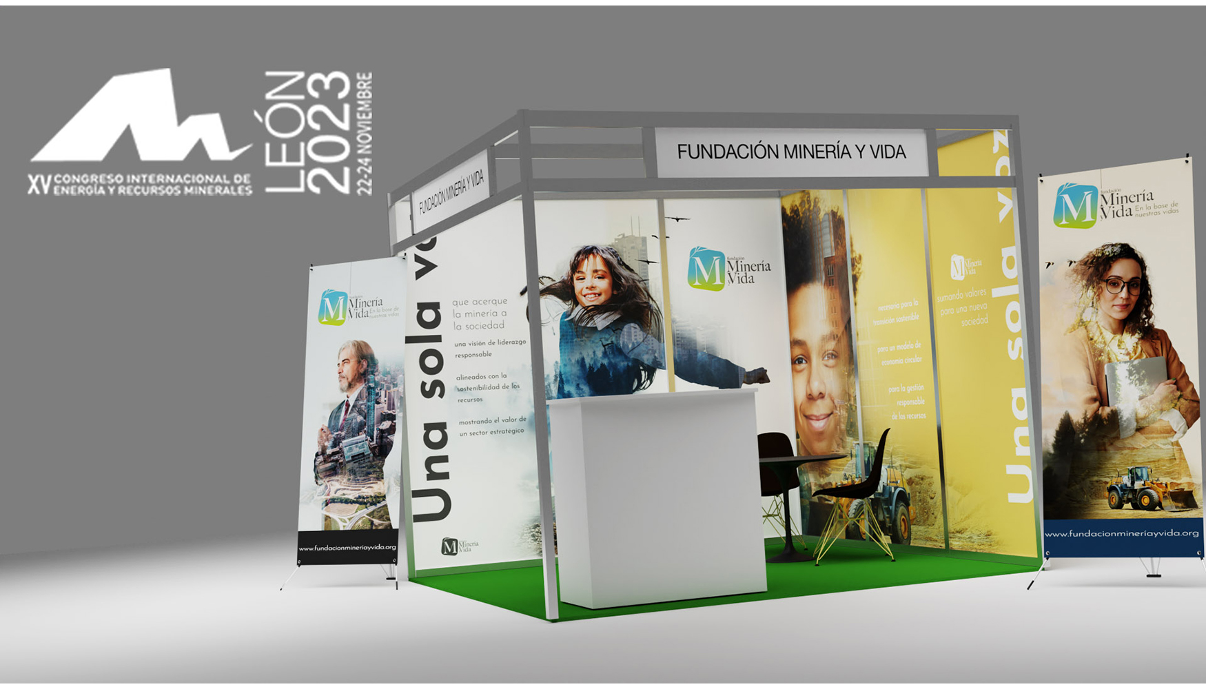 Stand de Fundacin Minera y Vida en el Congreso Internacional de Energa y Recursos Minerales de Len