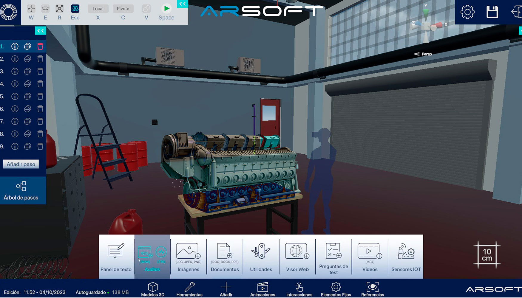 Motor tren en Realidad Virtual con EyeFlow