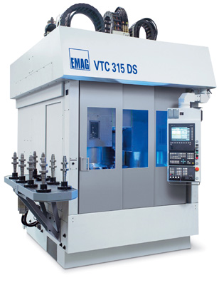Photo 6: VTC 315 DS, vertical lathe for machining of axes, for turning combined machining + grinding