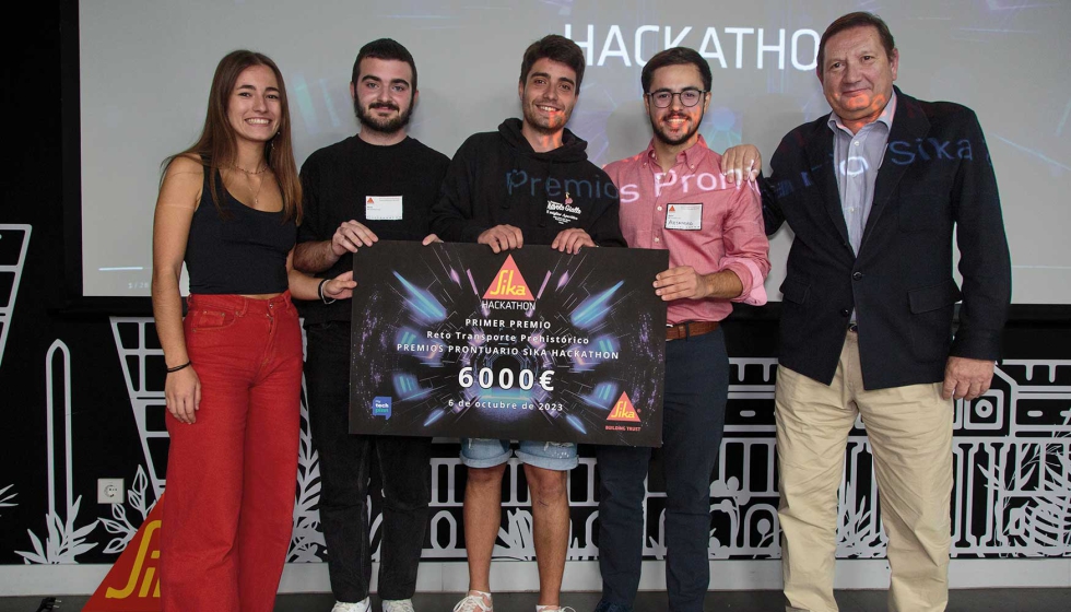 Equipo ganador de los Premios Prontuario Sika Hackathon