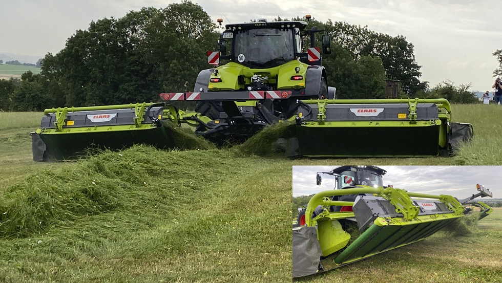 A DISCO 9700 RC Auto Swather  uma potente ceifeira-debulhadora de biomassa com juno de fileiras