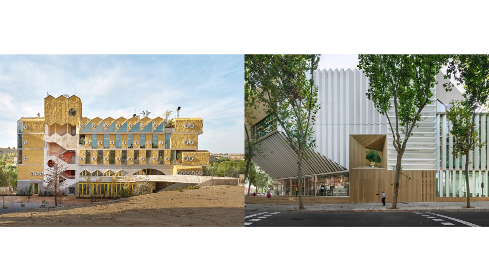 A la izquierda el Reggio School de Madrid; y a la derecha la Biblioteca García Márquez situada en Barcelona...