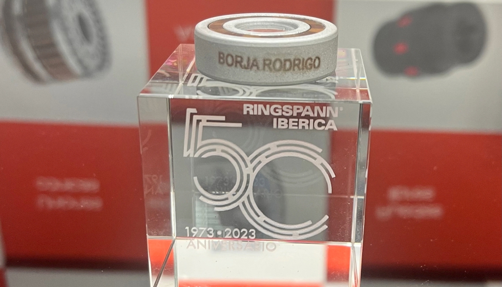 Rueda Libre personalizada creada como recuerdo del 50 aniversario de RINGSPANN Ibrica. Foto: RINGSPANN
