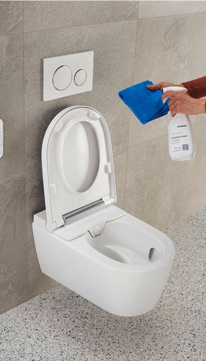 Geberit ofrece una gama de productos para el mantenimiento de los inodoros bid AquaClean