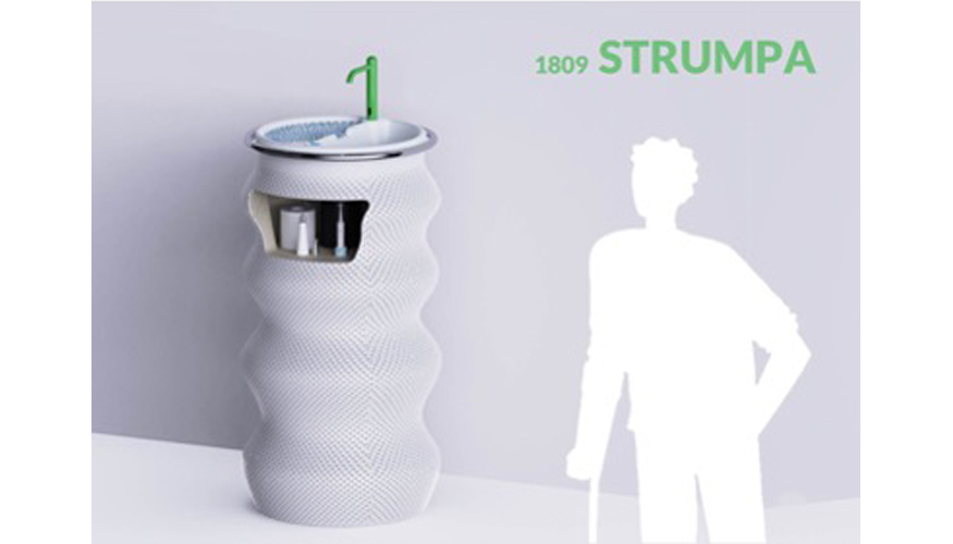 El primer premio fue para el proyecto Strumpa, una innovadora solucin de forma cilndrica elaborada en tela reciclada de altura ajustable...