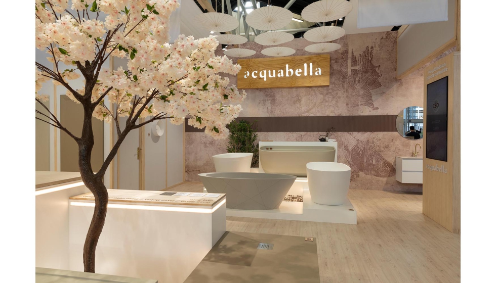 El stand conceptual con todas las novedades de la firma Acquabella en Cersaie