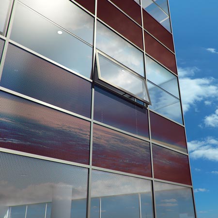 En fachadas convencionales, el mdulo de ventanas y fachada Schco ProSol TF ofrece libertad creativa