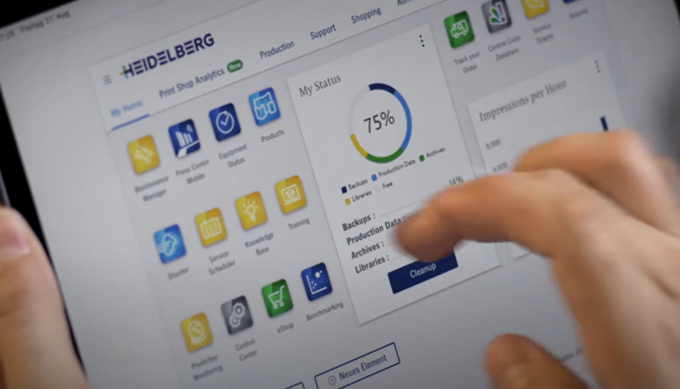 Heidelberg Customer Portal, un portal central que permite el acceso a todos los productos y servicios digitales en el universo de Heidelberg...