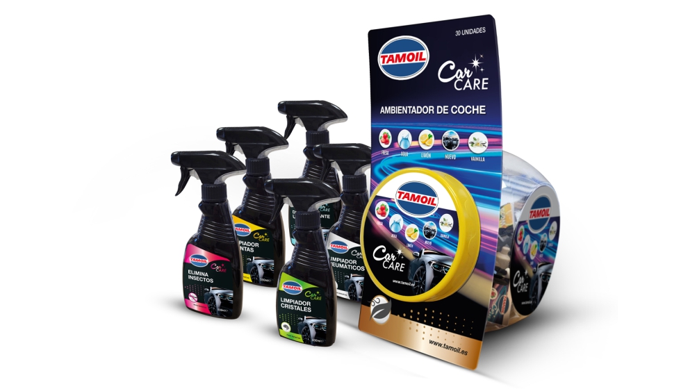 La nueva lnea 'Car Care' de Tamoil se comercializa a travs de la red de estaciones de servicio, tiendas de recambios y talleres de la marca...