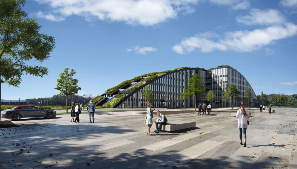 Edifcio Innovationsbogen em Augsburgo. Imagem: Hadi Teherani Architects, Panoptikon