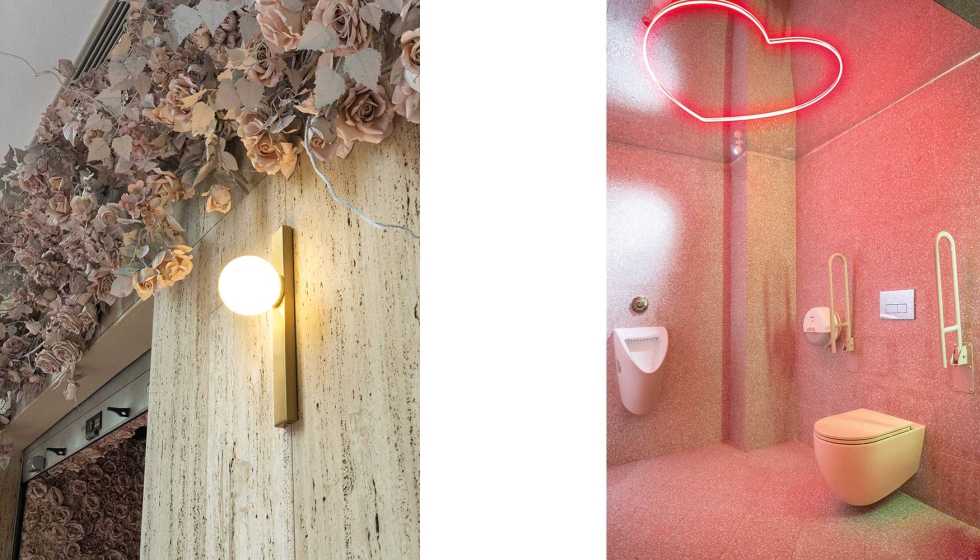 Dos �reas de esta cafeter�a, cuyas luminarias forman parte del contexto narrativo