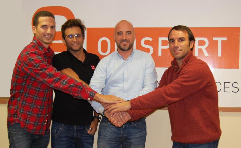 El gerente de Ocisport, Albert Balcells, y los gerentes de Taymory, Javier Lozano y Omar Tayara, junto al responsable de marketing...
