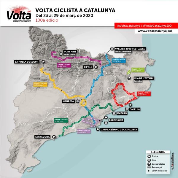 Recorrido de la edicin 100 de la Volta Ciclista a Catalunya